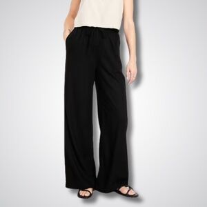 Old Navy Black Linen Wide-Leg Pants